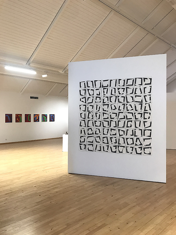 Installation, ink drawings and paintings, Linger exhibition, Iceland